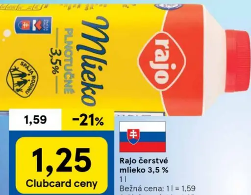 Rajo čerstvé mlieko 3,5 %