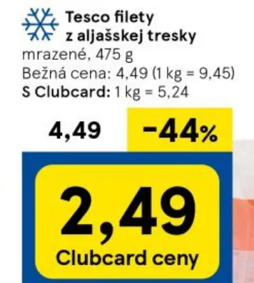 Tesco filety z aljašskej tresky