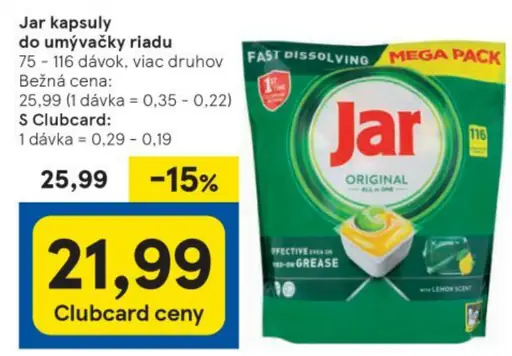 Jar kapsuly do umývačky riadu