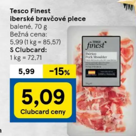 Tesco Finest iberské bravčové plece