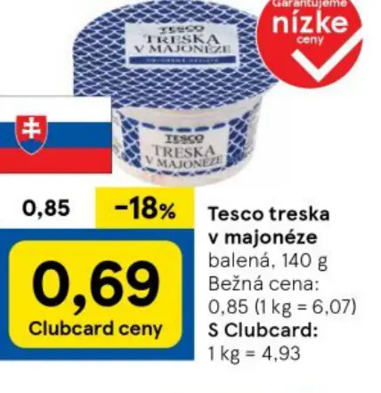 Tesco treska v majonéze