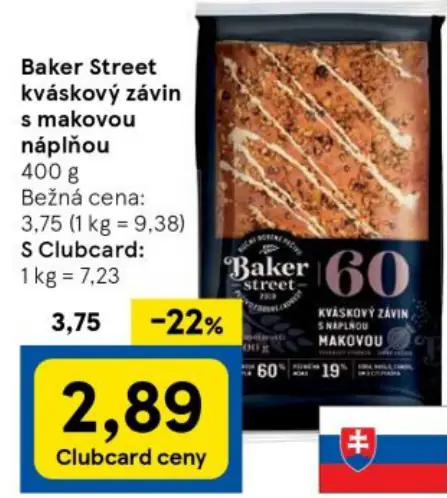 Baker Street kváskový závin s makovou náplňou