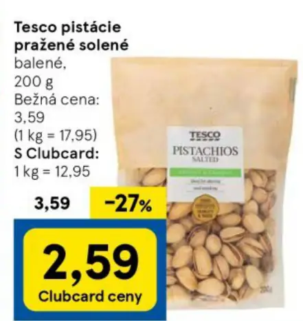 Tesco pistácie pražené solené