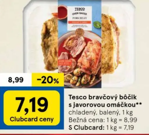 Tesco bravčový bôčik s javorovou omáčkou