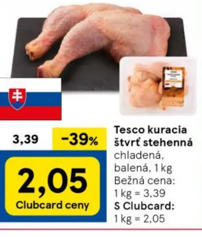 Tesco kuracia štvrt stehnenná