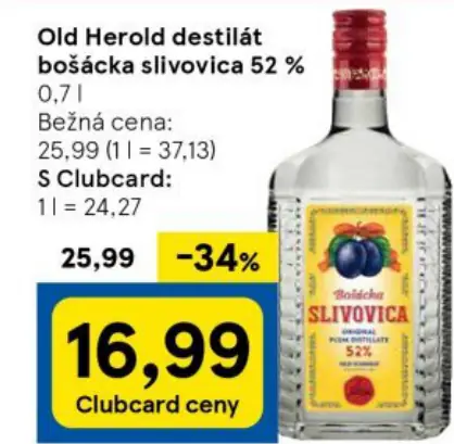 Old Herold destilát bošácka slivovica 52 %