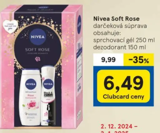 Nivea Soft Rose darčeková súprava