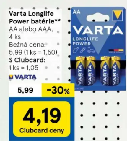 Varta Longlife Power batérie