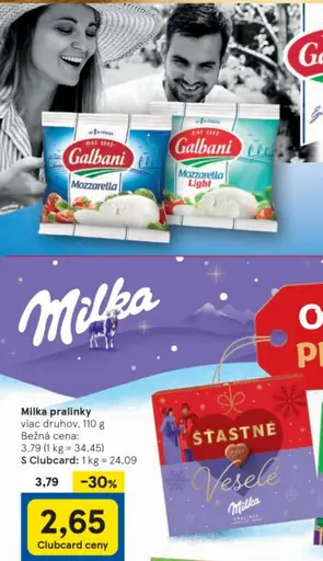 Milka pralinky