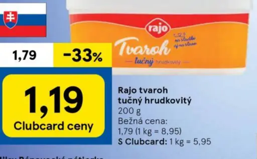 Rajo tvaroh tučný hrudkovitý