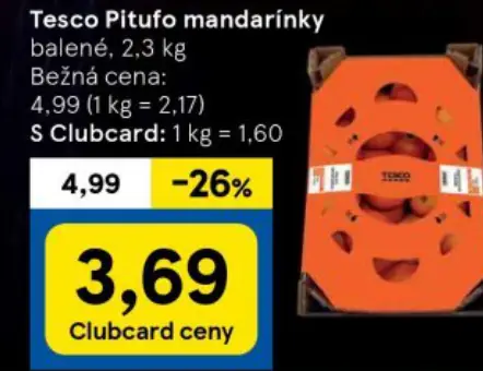 Tesco Pitúfo mandarínky