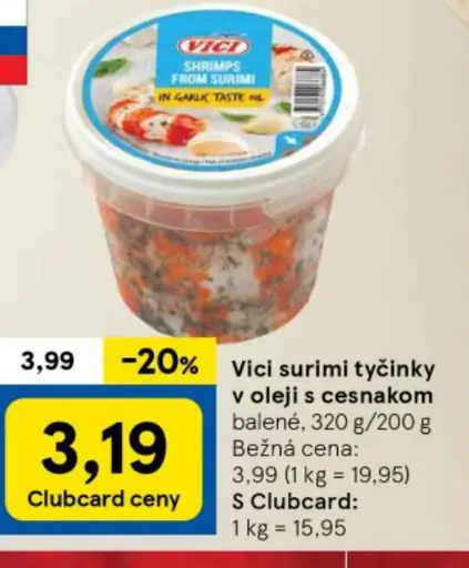 Vici surimi tyčinky v oleji s cesnakom