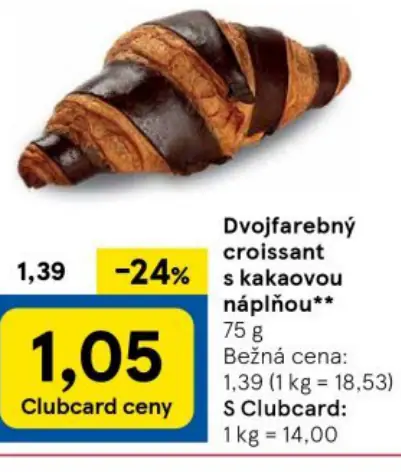 Dvojfarebný croissant s kakaovou náplňou