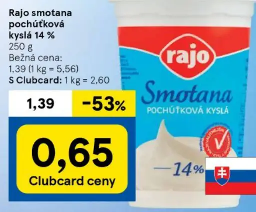 smotana pochúťková kyslá 14 %