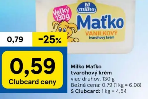 Milko Matko vanilkový tvarohový krém