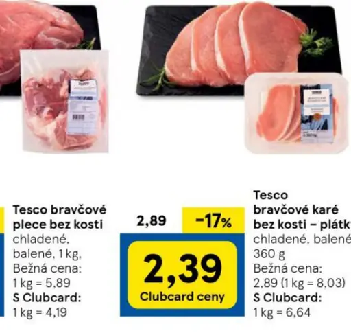 Tesco bravčové plátky bez kostí