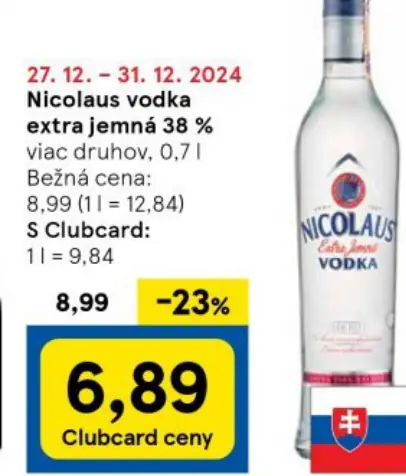 Nicolau vodka extra jemná 38 %