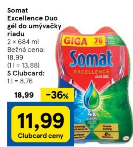 Somat Excellence Duo gél do umývačky riadu