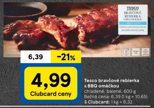 Tesco bravčové rebríčka s BBQ omáčkou