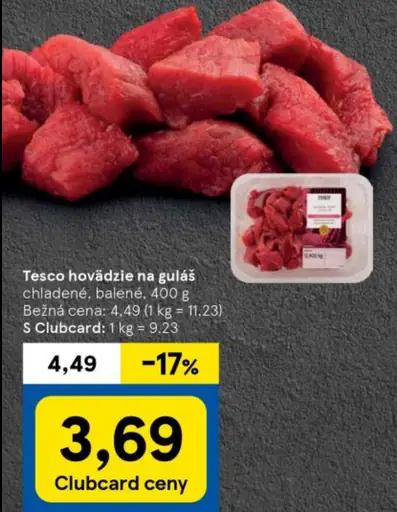 Tesco hovädzie na guláš