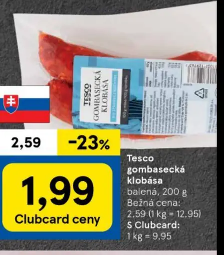 Tesco gombasecká klobása