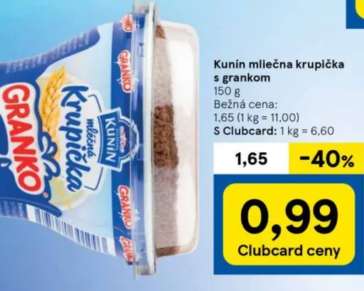 Kunin mliečna krupička s grankom