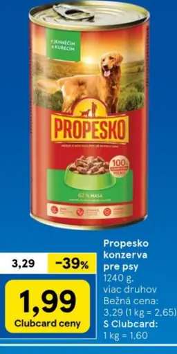 Propesko konzerva pre psy