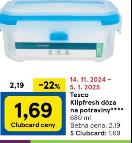 Tesco Klipfresh dóza na potraviny