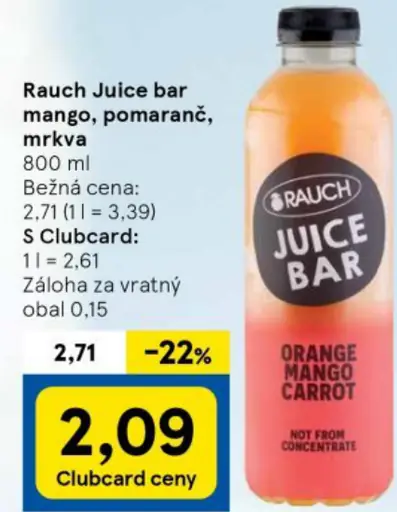 Rauch Juice bar mango, pomaranč, mrkva