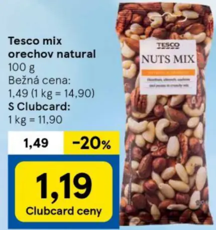 Tesco mix orechov natural