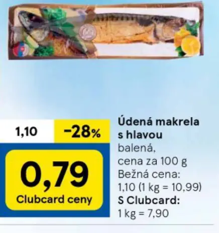 Údená makrela s hlavou