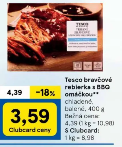 Tesco bravčové rebríčka s BBQ omáčkou