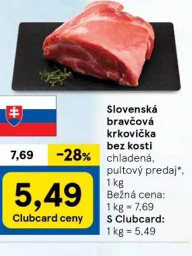 Slovenská bravčová krkovička bez kosti