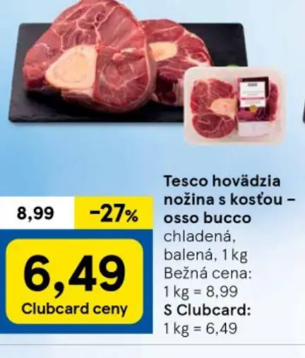 Tesco hovädzia nožina s kosťou – osso bucco