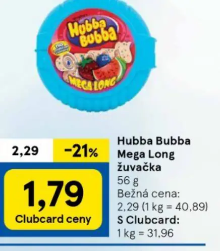 Hubba Bubba Mega Long žuvačka