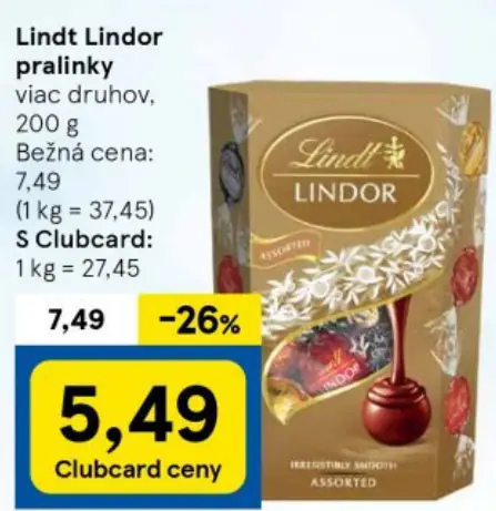 Lindt Lindor pralinky