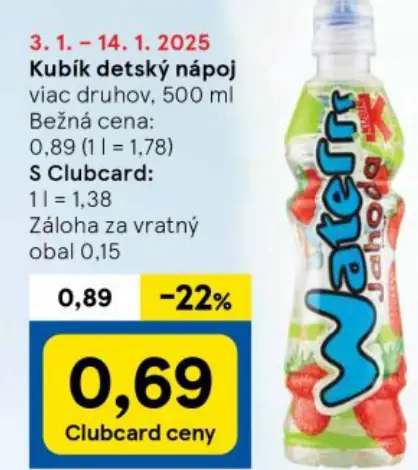 Kubík detský nápoj