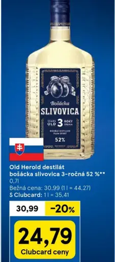 Old Herold destilát bošácka slivovica 3-ročná 52 %**