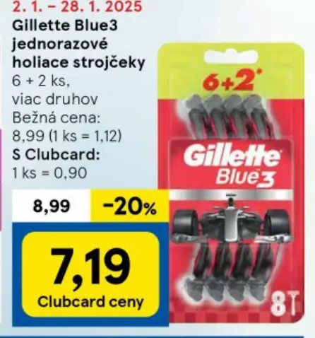 Gillette Blue3 jednorazové holiace strojčeky