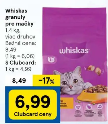 Whiskas granuly pre mačky