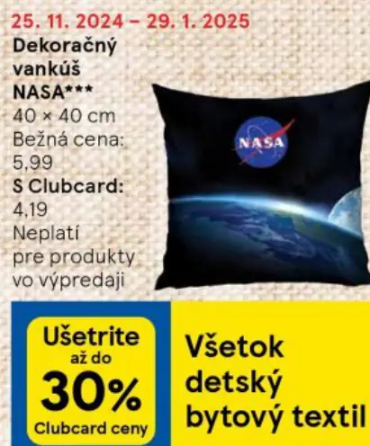 Dekoračný vankúš NASA***