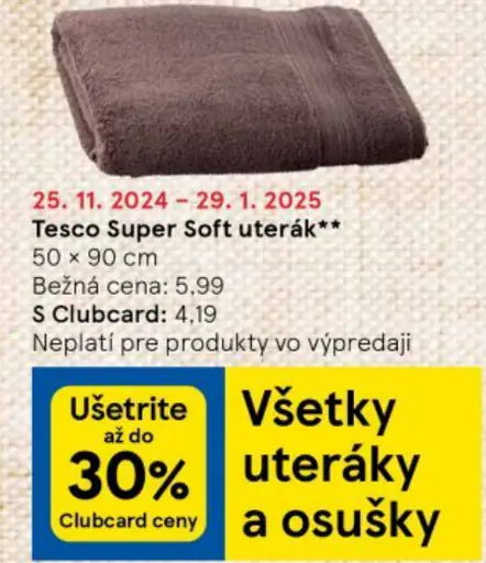 Tesco Super Soft uterák