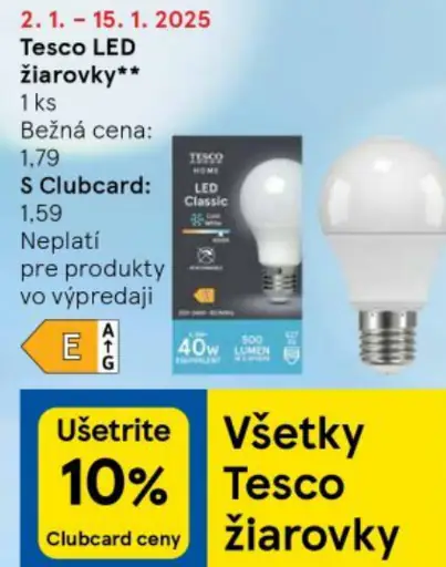 Tesco LED žiarovky