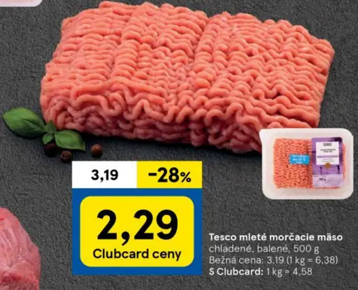 Tesco mleté morčacie mäso