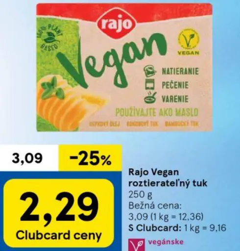 Rajo Vegan roztierateľný tuk**