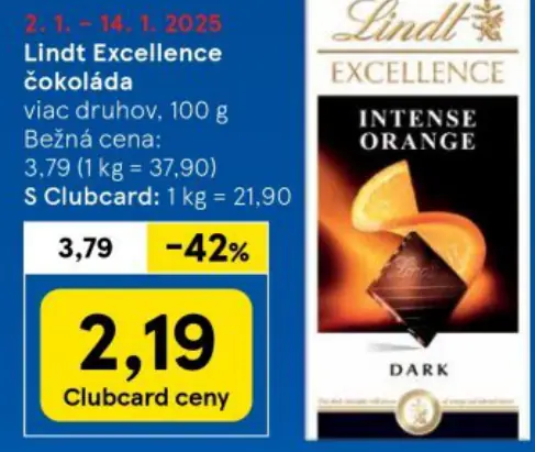 Lindt Excellence čokoláda