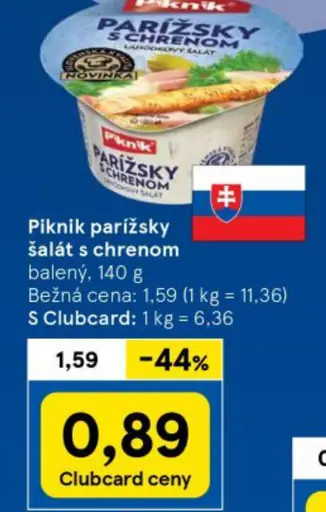 Piknik pařížský šalát s chrenom