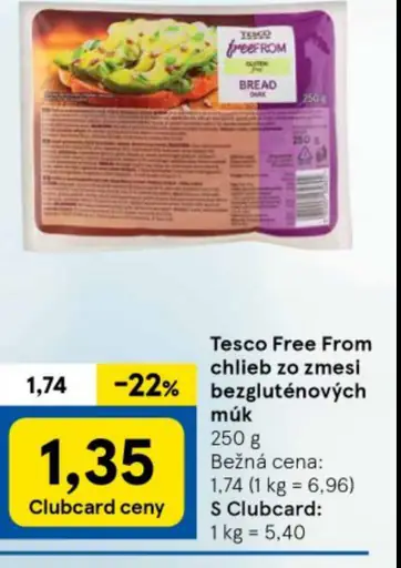 Tesco Free From chlieb zo zmesi bezlepkových múk