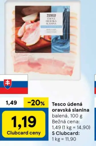 Tesco údená oravská slanina