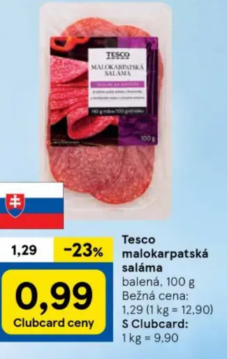 Tesco malokarpatská saláma